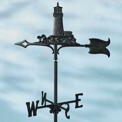 Lighthouse Garden Weathervane Black
