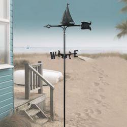 Sailboat Garden Weathervane Black