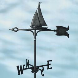Sailboat Garden Weathervane Black