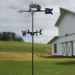 Tractor Garden Weathervane Black