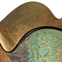 Ruffle Art Glass Centerpiece Bowl Multi Earth