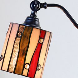 Winstead Tiffany Stained Art Glass Desk Lamp Multi Earth