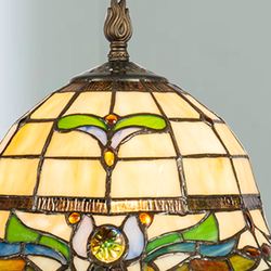 Gaines Tiffany Stained Art Glass Accent Lamp Multi Cool