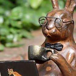 Coffee Break Bunny Ledge Sitter Brown