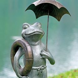 Pool Partner Frog Garden Sculpture Verdi Bronze