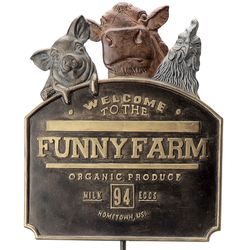 Funny Farm Yard Stake Bronze