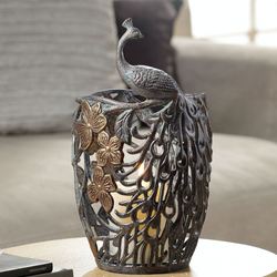 Peacock Candleholder Multi Metallic