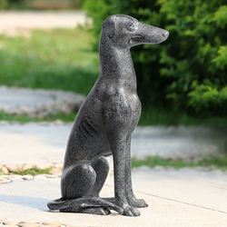 Greyhound Dog Garden Sculpture Gray