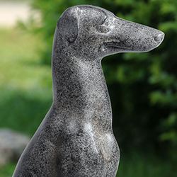 Greyhound Dog Garden Sculpture Gray