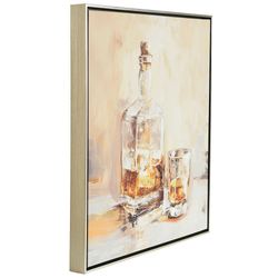 Cocktail Hour I Framed Canvas Wall Art Brown