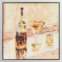 Cocktail Hour III Framed Canvas Wall Art Brown