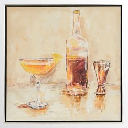 Cocktail Hour IV Framed Canvas Wall Art Brown