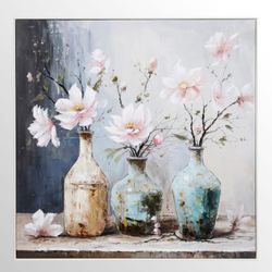 Floral Still Life Canvas Wall Art Multi Pastel