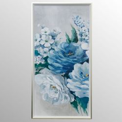 Roses en Bleu II Framed Print Wall Art Blue