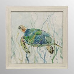 Sea Turtle Swim II Framed Print Wall Art Blue/Green