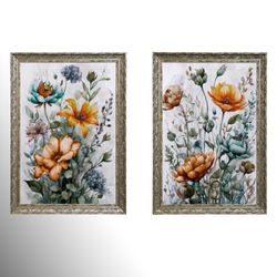 Fall Floral Whimsy I Framed Wall Art Multi Earth