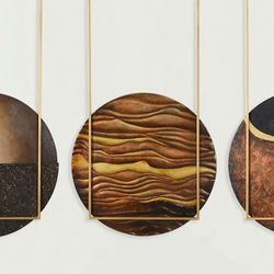 Horizon Sun Metal Wall Art Multi Metallic Set of Three