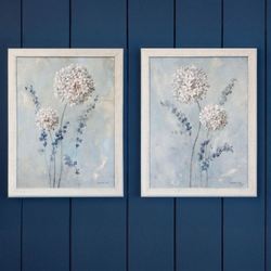 Airy Blooms I Framed Wall Art Blue