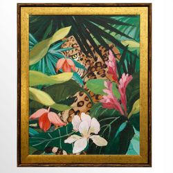 Hidden Jungle II Framed Print Wall Art Green