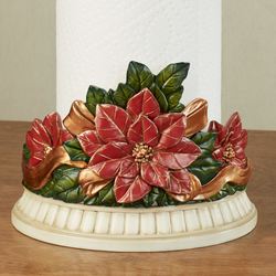 Holiday Poinsettia Paper Towel Holder Red