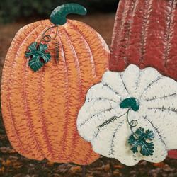 Fall Harvest Pumpkin Yard Stake Orange