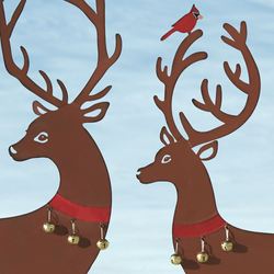 Woodland Reindeer Yard Stakes Brown Set of Two