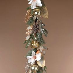 Magnolia and Ornament Garland Multi Earth
