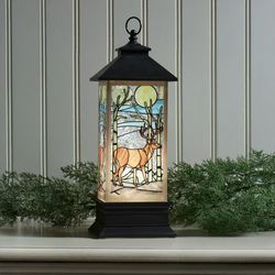 Deer Shimmer LED Lantern Black