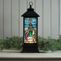 Holy Family Shimmer LED Lantern Black