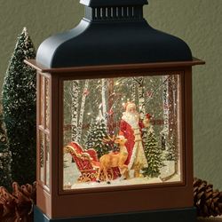 Woodland Santa LED Swirl Lantern Multi Warm