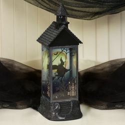 Witch LED Halloween Swirl House Black