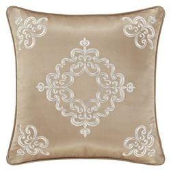 Potenza II Embroidered Pillow Light Taupe 18 Square