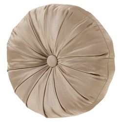 Potenza II Pleated Tufted Pillow Light Taupe Round