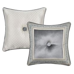 Annabelle Reversible Tufted Pillow Silver 18 Square