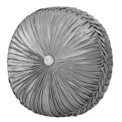 Annabelle Pleated Tufted Pillow Dark Gray Round
