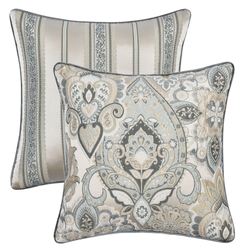 Annabelle Reversible Damask Pillow Silver 20 Square