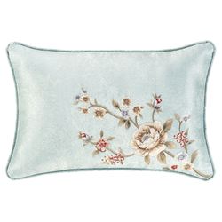 Prestige Floral Embroidered Rectangle Pillow Spa Blue
