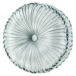 Prestige Pleated Tufted Pillow Spa Blue Round