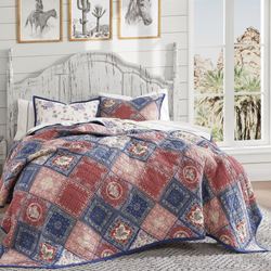 Patchwork Bandana Mini Quilt Set Red/Blue