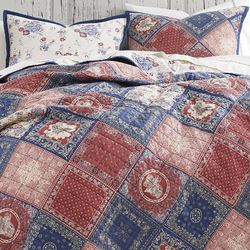 Patchwork Bandana Mini Quilt Set Red/Blue