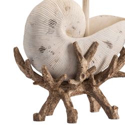 Shell and Driftwood Table Lamp Antique Ivory