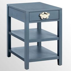 Crab Island Chairside Accent Table Blue