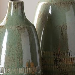 Arden Vases Green Set of Two