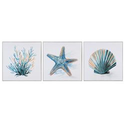 Underwater Trio Canvas Wall Art Blue/White Set of Three