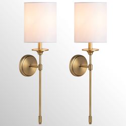 Olympia Wall Sconce Lamp Pair Gold