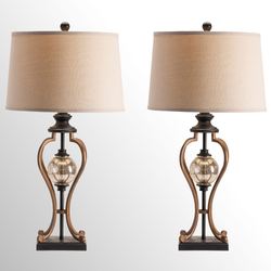 Whitby Table Lamp Pair Multi Metallic