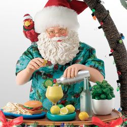 Santas Tiki Bar Clothtique Red 2 Piece Set