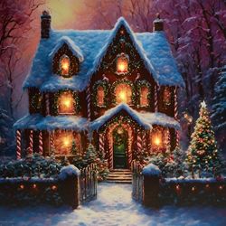 Candy Cane Lane Lighted Canvas Wall Art Multi Warm