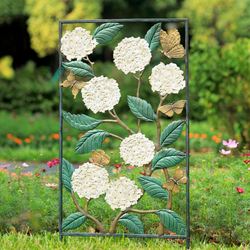 Hydrangea and Butterfly Garden Trellis Ivory
