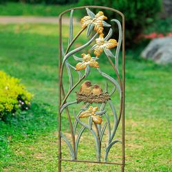 Lovebirds Floral Garden Trellis Verdi Bronze